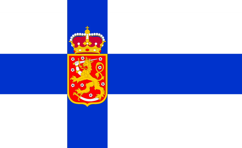 Blue Cross with Crown Logo - The official symbols of Finland
