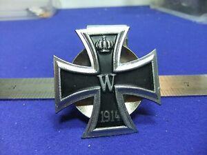 Blue Cross with Crown Logo - vtg badge medal 1914 Maltese iron cross 1914 W Crown german screw ...