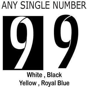 Black White Yello Logo - Iron On Single Football Number High Quality Football Shirt Numbers ...