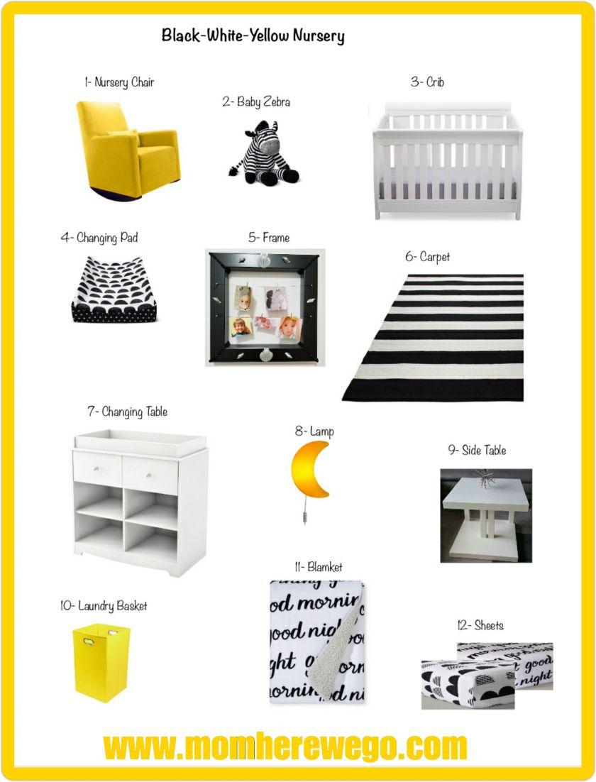 Black White Yello Logo - Black/White/Yellow Nursery – Mom Here We Go