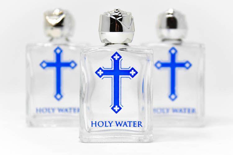 Blue Cross with Crown Logo - CATHOLIC GIFT SHOP LTD - 3 Blue Cross Bottles of Lourdes Water.