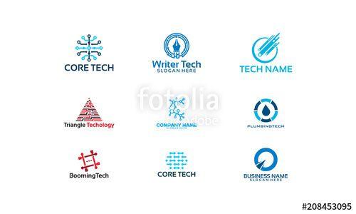 Network Logo - Set of Technology logo designs vector, Network logo designs