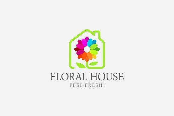 Flower Brand Logo - Flower House Logo Logo Templates Creative Market