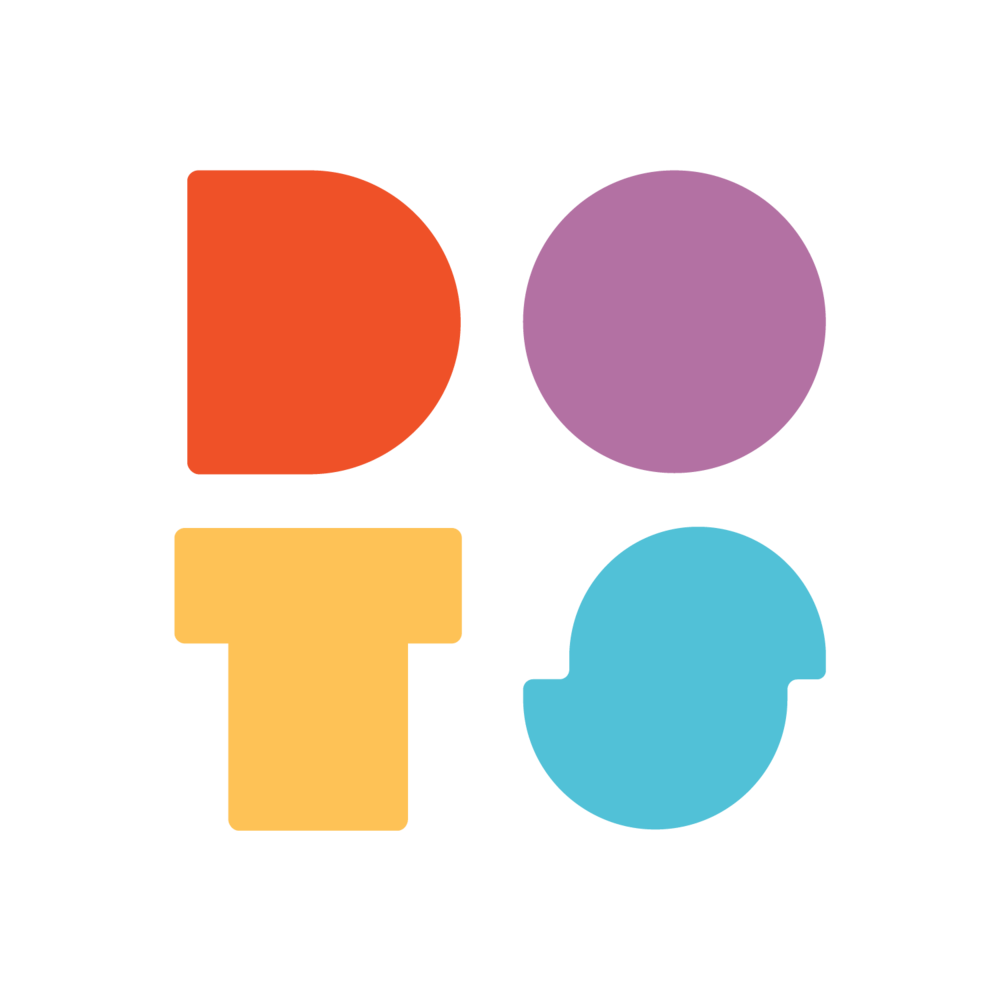 White and Orange Dots Logo - Logo — Dots Press Kit