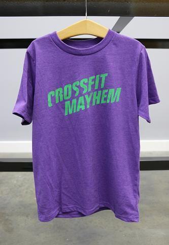 Purple and Green CrossFit Logo - Kids Mayhem Tee Lime Green