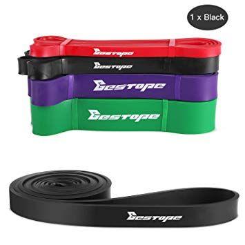 Purple and Green CrossFit Logo - Resistance Band BESTOPE Premium Latex Pull Up Fitness Exercise