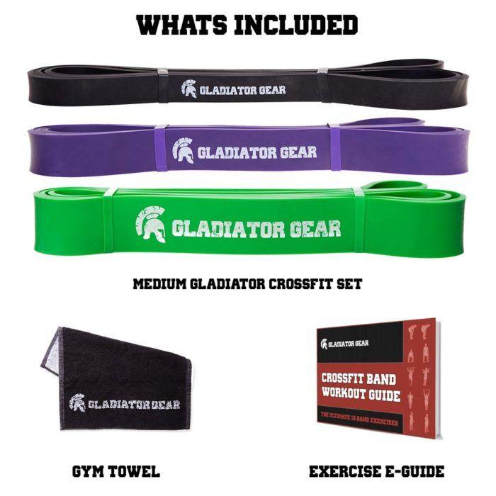 Purple and Green CrossFit Logo - Medium Crossfit Band Set - Gladiator Gear