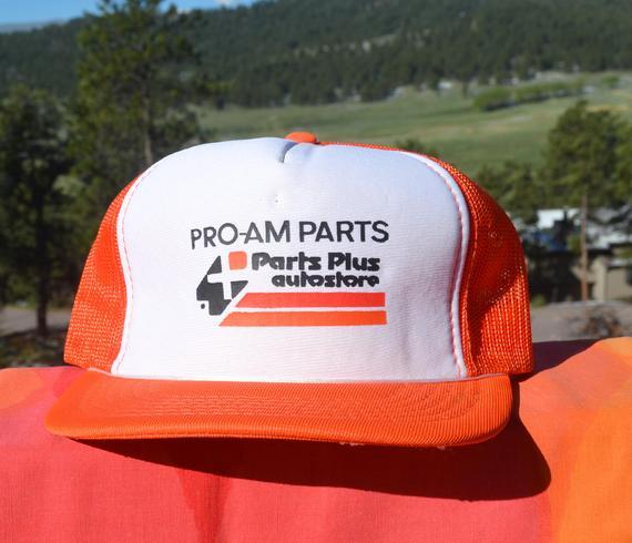 AM Auto Parts Logo - 80s vintage snapback trucker mesh hat PRO-AM AUTO parts | Etsy