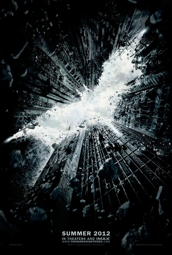 Dark Night Rises Batman Logo - Batman: The Dark Knight Rises poster suggests apocalypse as usual