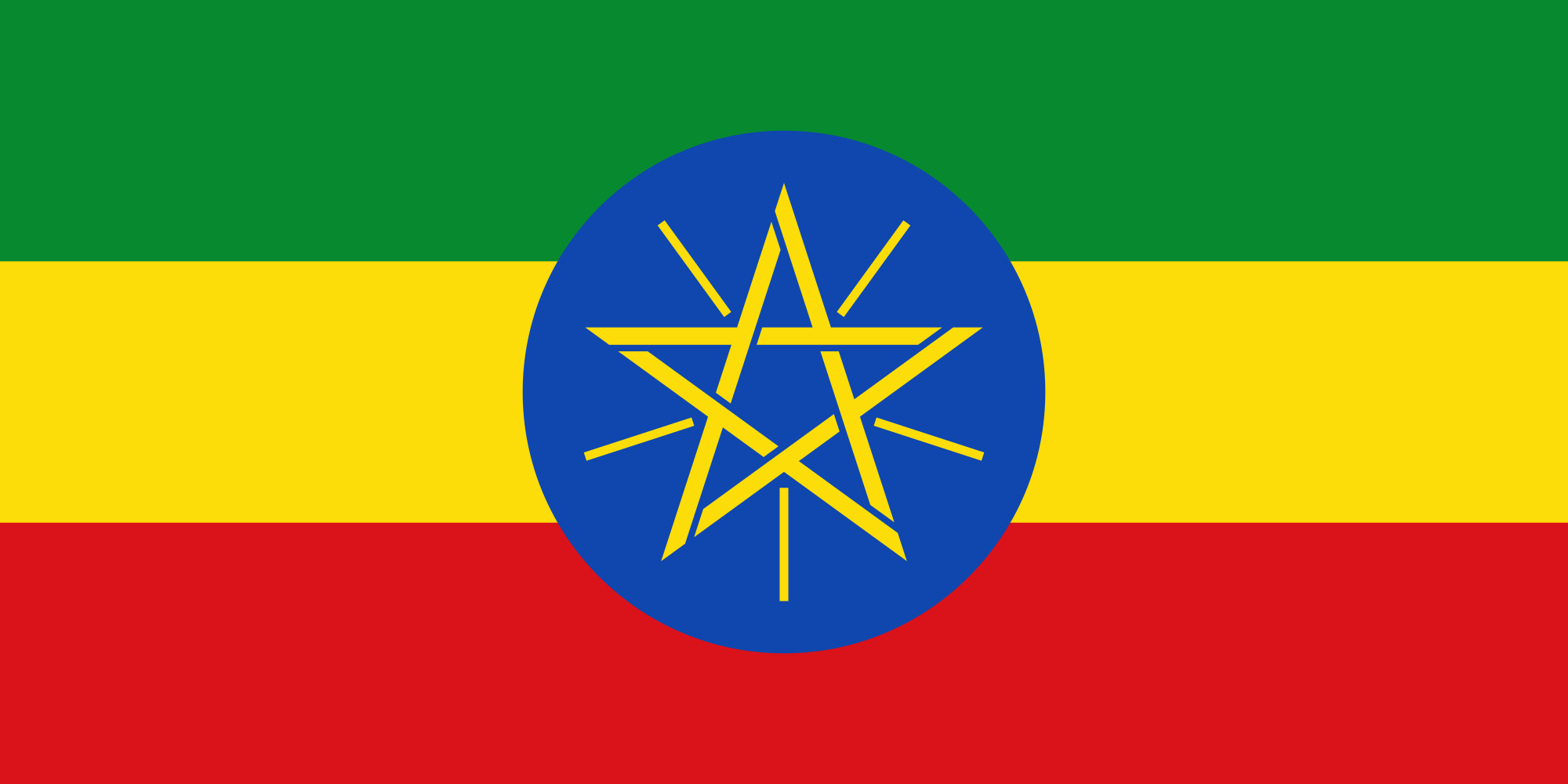 Green and Yellow in a Circle Logo - Flag of Ethiopia