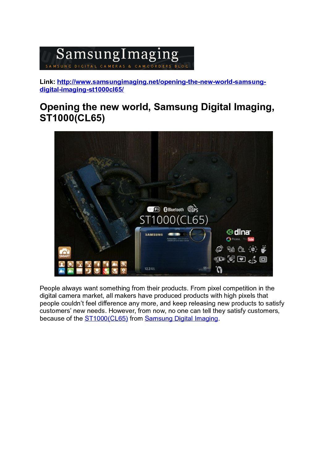 Samsung Digital Imaging Logo - Calaméo - Opening the new world, Samsung Digital Imaging, ST1000(CL65)