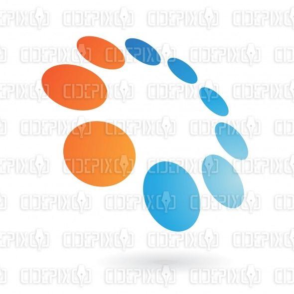 Orange Dots Logo - abstract blue and orange revolving dots logo icon