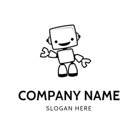 Black and White Robot Logo - Free Robot Logo Designs | DesignEvo Logo Maker