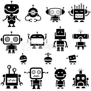 Simple Robot Logo - Simple robot symbols. | Robot Illustration | Robot, Illustration ...