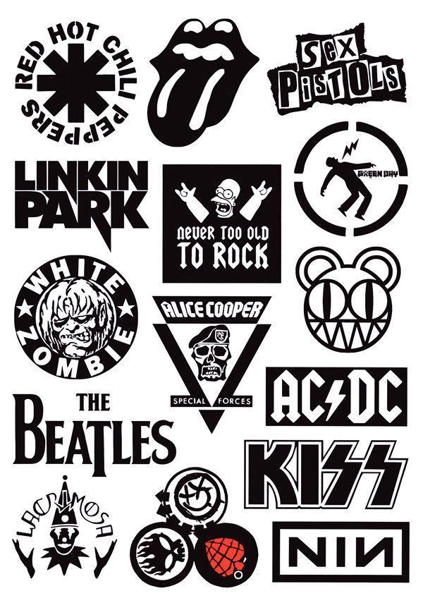 Tumblr Old Logo - Rock Band Stickers A4 Full Page Set | Skateboard Sticker Lot Pack ...