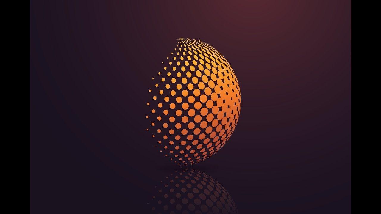 Dots Orange Spiral Logo - Dots Spiral 3D Logo Design - 3D Logo Illustrator Tutorial - YouTube