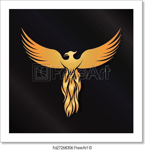 Phx Bird Logo - Free art print of Golden Phoenix Bird logo. Golden Phoenix Bird ...