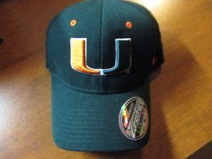 Cool U Logo - MIAMI (HURRICANES) ZEPHYR FLEX FIT HAT (M/L) NWT $25 GREEN 