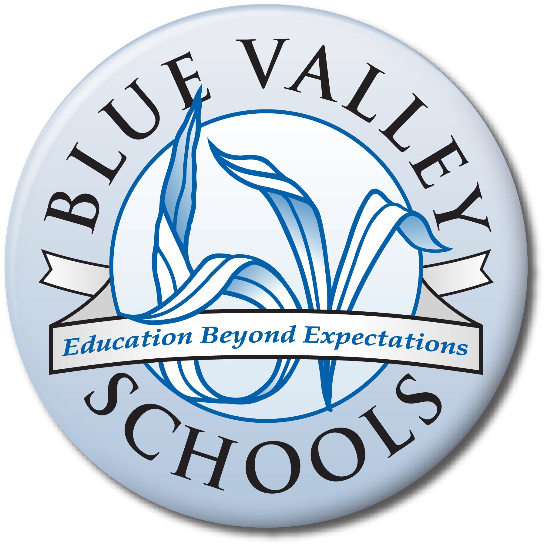 Backslash and Blue Box Logo - Blue Valley Schools