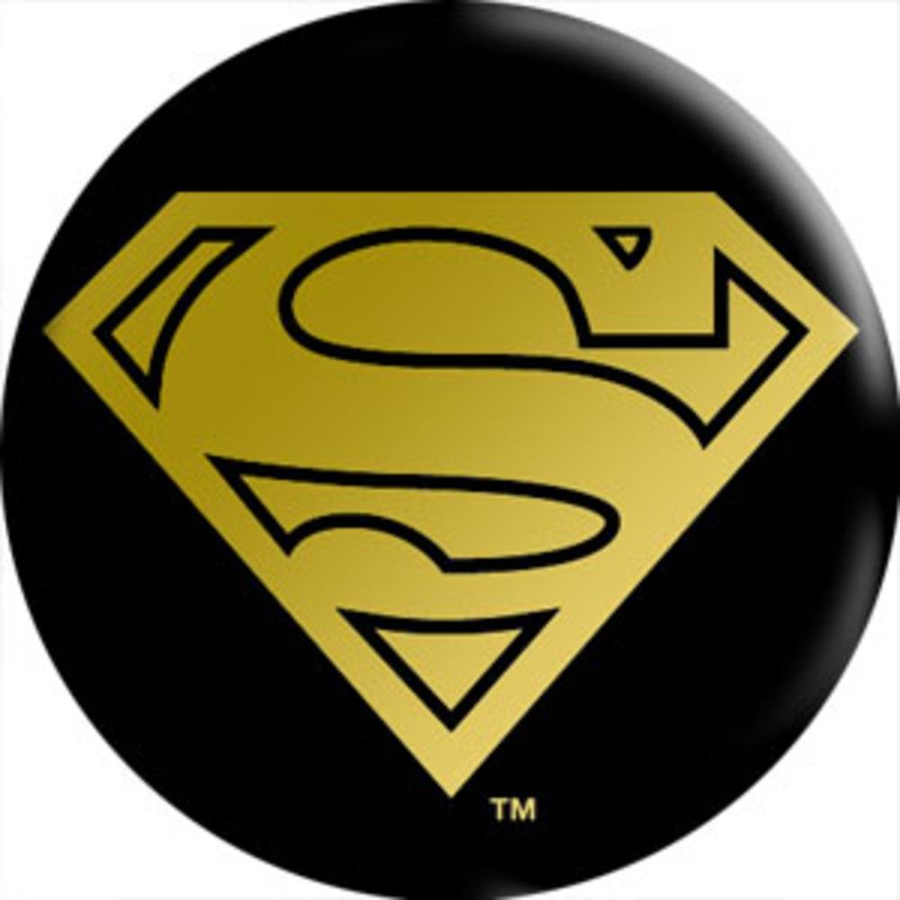 Gold Superman Logo - Superman Logo On Black Gold Foil Button