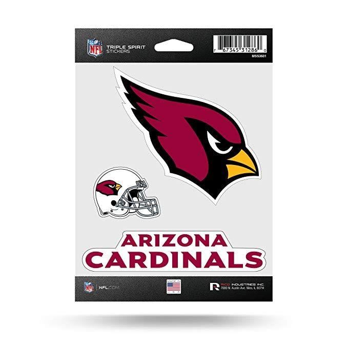 Game Red RAC Logo - NFL Arizona Cardinals Triple Spirit Stickers, Maroon, White, Black