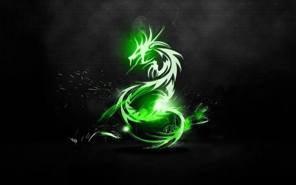 Cool Green Dragon Logo - Collection Of Green Dragon Wallpaper On Wall Papers.info. Black