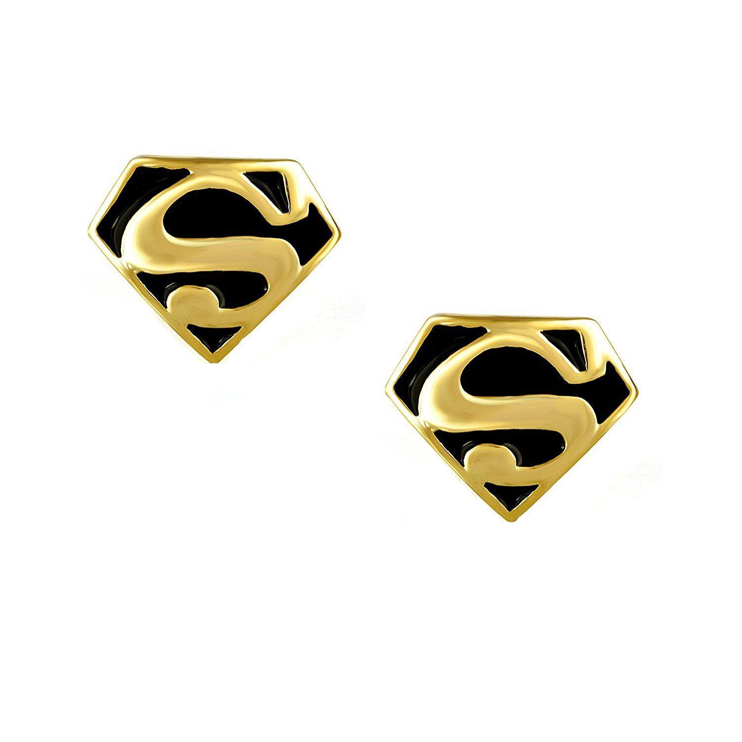 Gold Superman Logo - Amazon.com: The Jewelbox Formal Shirt Superman Logo Black Enamel ...