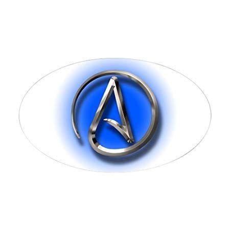 Blue Oval Car Logo - CafePress - Atheist Logo (Blue) - Oval Bumper Sticker Car Decal ...