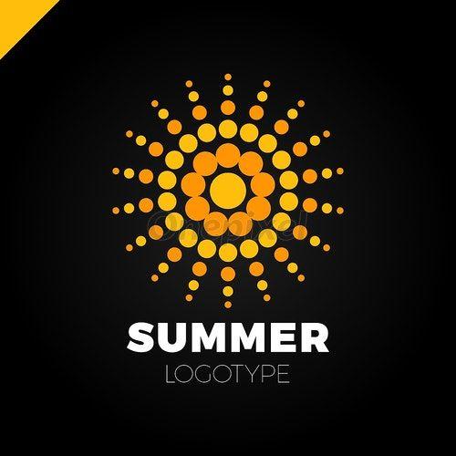 Orange Dots Logo - Summer sun with dot logo. Creative circel or dots star