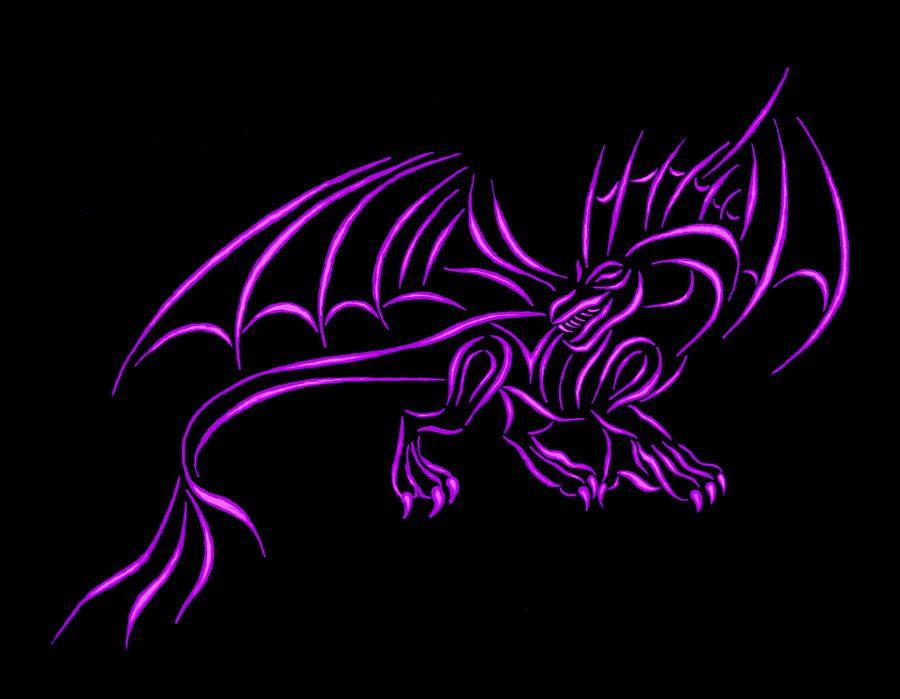 Purple Flame Logo - Purple Flame Dragon Digital Art by Tina Barnash