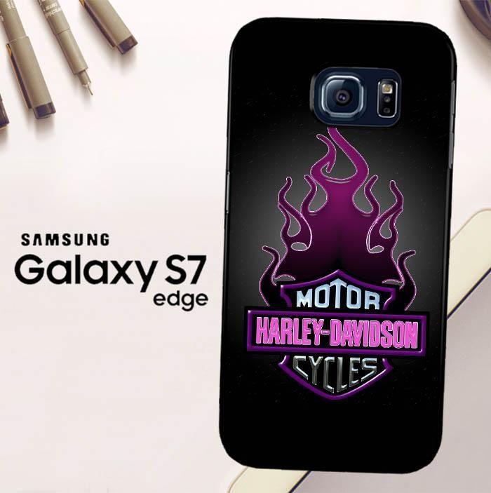 Purple Flame Logo - Harley Davidson Auto Purple Flame Logo E0841 Samsung Galaxy S7 Edge