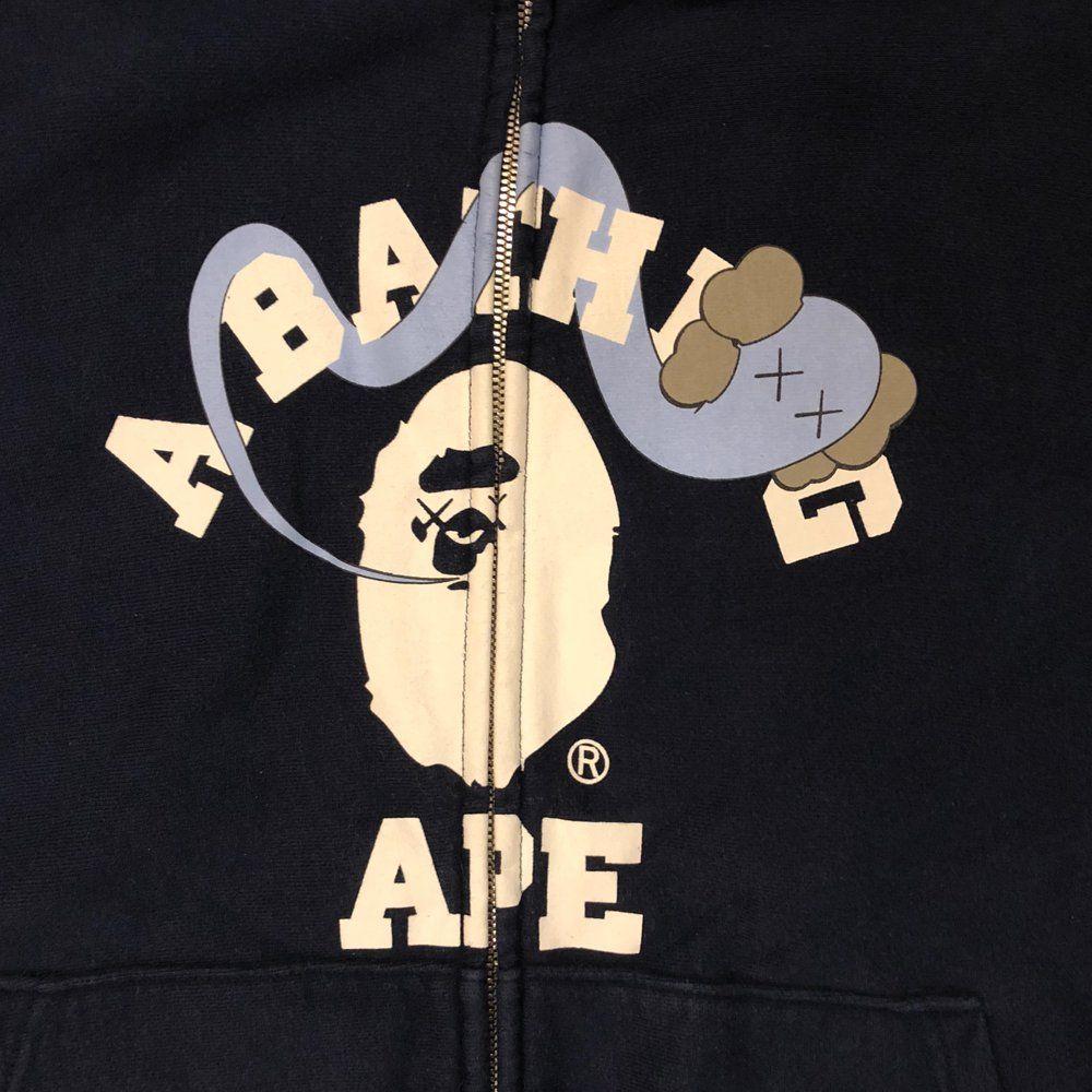 Bape X Kaws Logo - Bape x Kaws Bendy College logo hoodie (M). JAPE GENERAL®