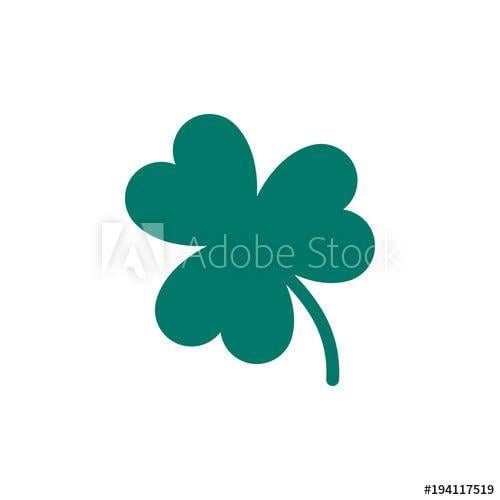 Green 3 Leaf Clover Logo - Green Shamrock icon in trendy flat style isolated on white ...