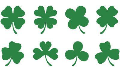 Green 3 Leaf Clover Logo - Vecteur : Four and Three Leaf Clovers. Tats. Clover