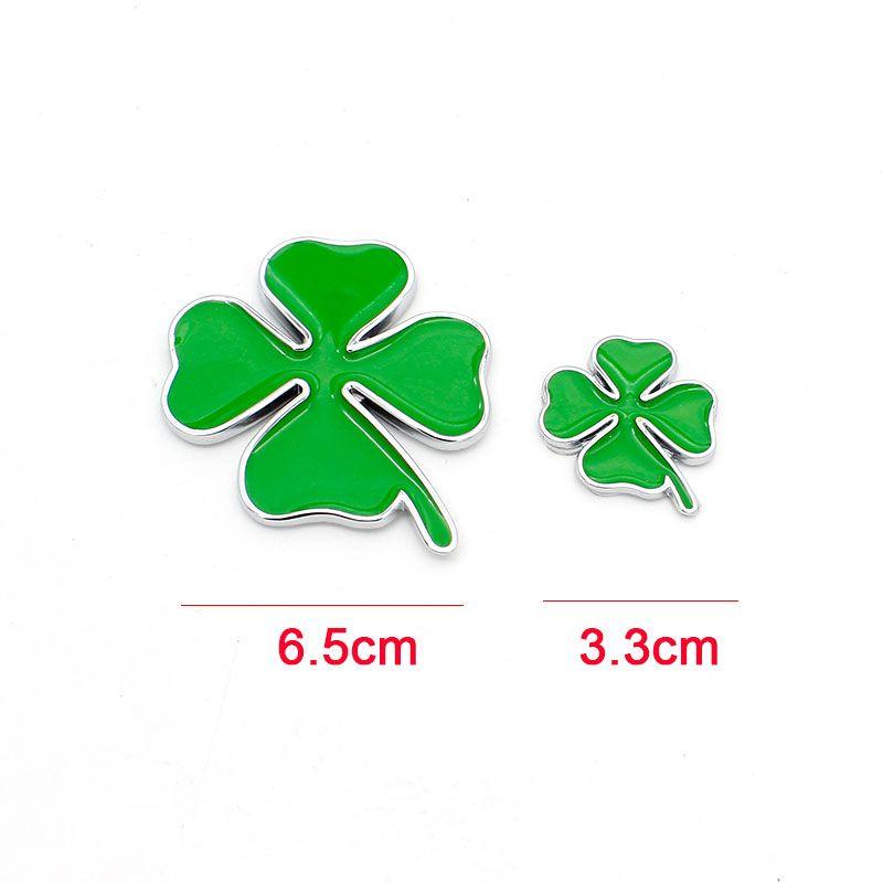 Green 3 Leaf Clover Logo - Green Clover Day Badge FOR Alfa Romeo Four Leaf Clover Chrom Metal