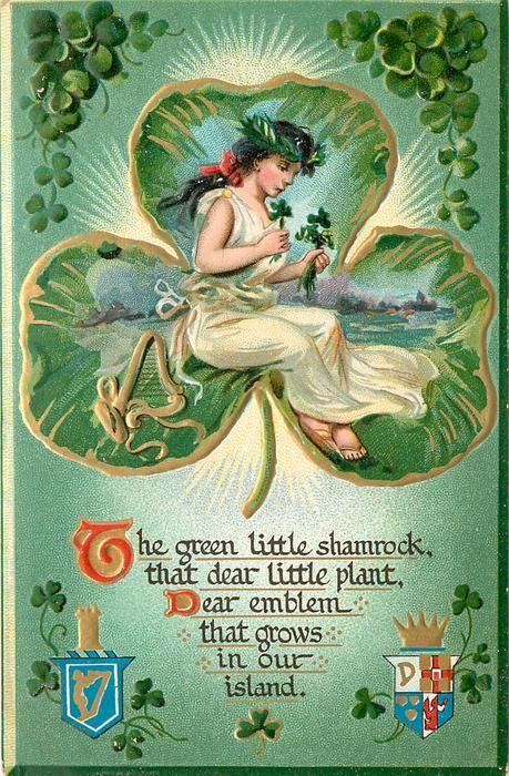 Green 3 Leaf Clover Logo - THE GREEN LITTLE SHAMROCK, THAT DEAR LITTLE PLANT, DEAR EMBLEM THAT