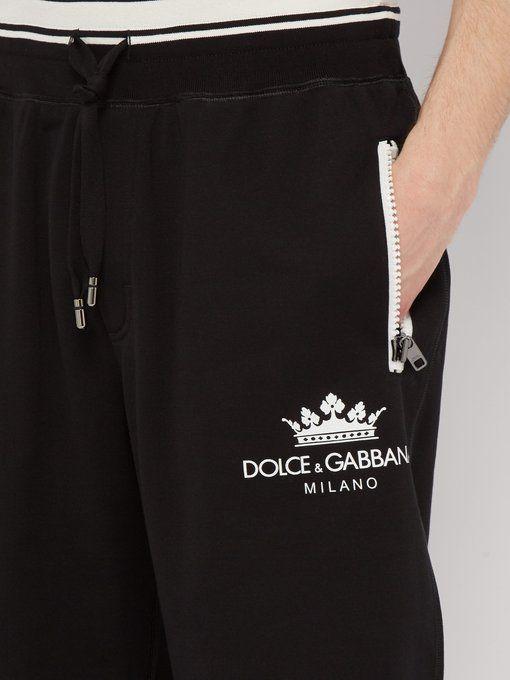 German Underwear Crown Logo - Crown Logo Cotton Blend Jersey Track Shorts. Dolce & Gabbana