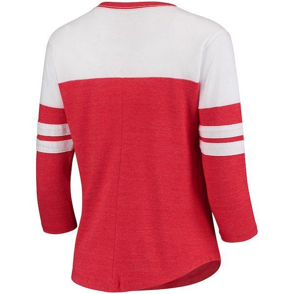 White with Red V Logo - Womens Fanatics Branded Red/White Wisconsin Badgers Primary Logo 3/4 ...
