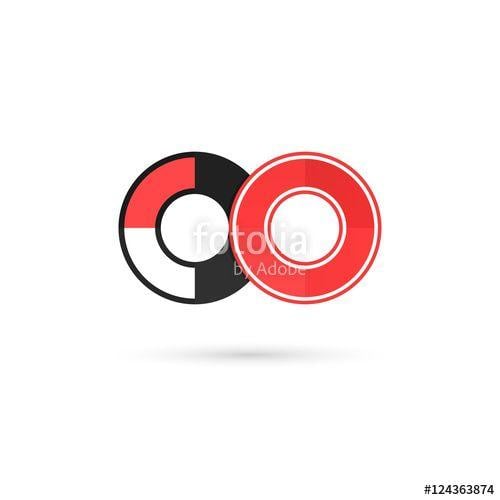 Red White Circle Logo - Logo, Two Circles Red White Black And Red Colors. Isolated On White