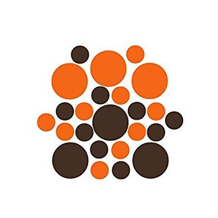 Orange Dot Circle Logo - Set of 50 / Chocolate Brown Circles Polka Dots Vinyl Wall