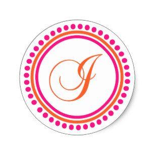 Orange Dot Circle Logo - Elegant Orange Pink Wedding Stickers | Zazzle UK