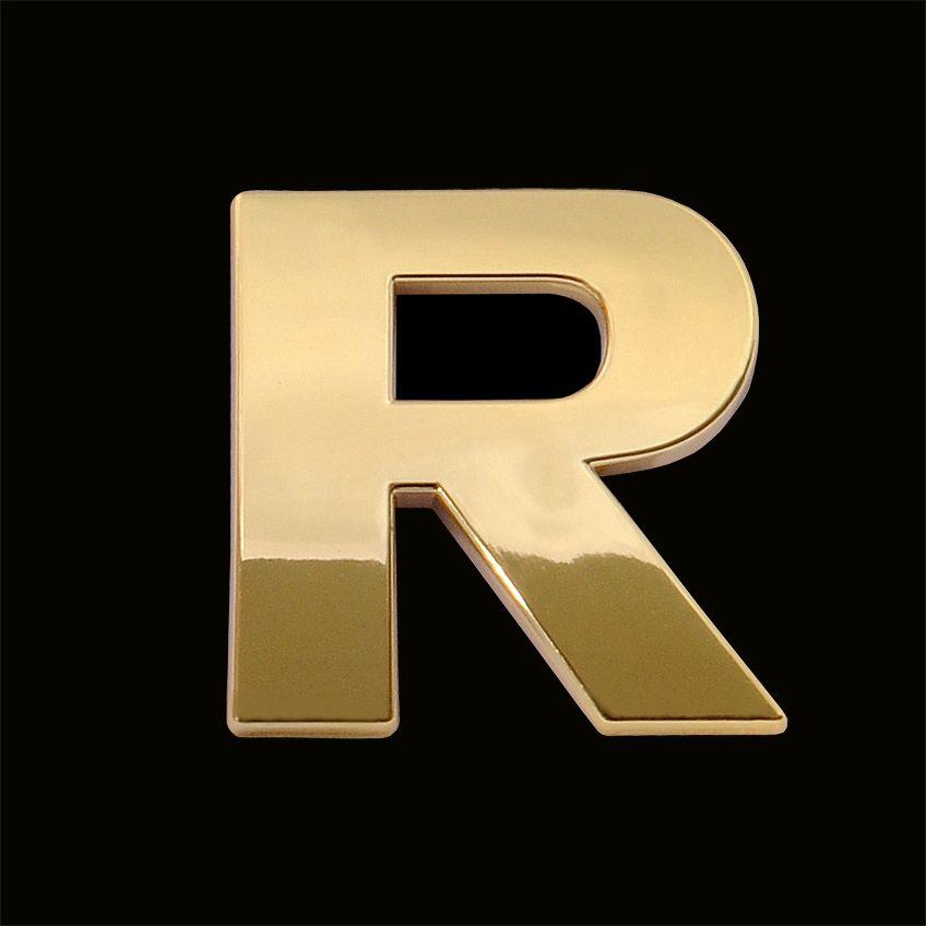 Gold R Logo - Gold letter R (3cm) - Chrome letter and sign