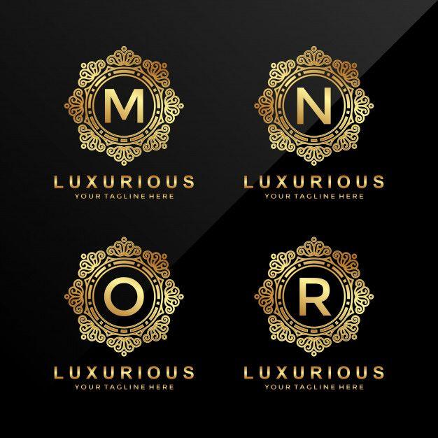 Gold R Logo - Letter m, n, o, r. gold luxury logo. Vector | Premium Download