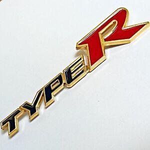 Gold R Logo - 24ct Gold Plated Honda Type-R Rear Back Badge Emblem Decals Civic ...