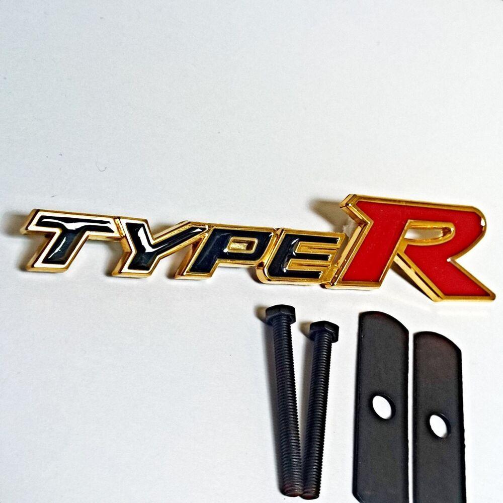 Gold R Logo - 24ct Gold Plated Honda Type-R Front Grille Badge Emblem Logo Decals ...