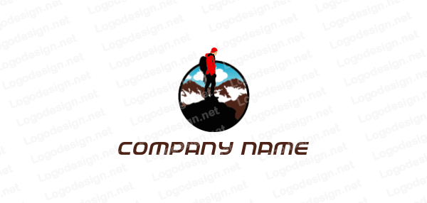 Mountain Summit Logo - man on mountain summit. Logo Template by LogoDesign.net