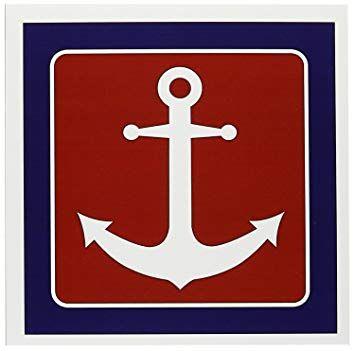 Anchor Blue and Red Logo - Amazon.com : 3DRose Red White and Blue Nautical Anchor Design