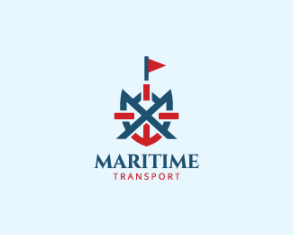 Anchor Blue and Red Logo - Maritime Transport Logo. Mood Board: Mitchell