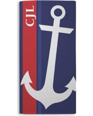 Anchor Blue and Red Logo - Savings on Summer Anchor Beach Towel in Red/White/Blue