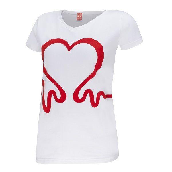 White and Red V Logo - Heartbeat Logo T-Shirt, Women's, White - BHF